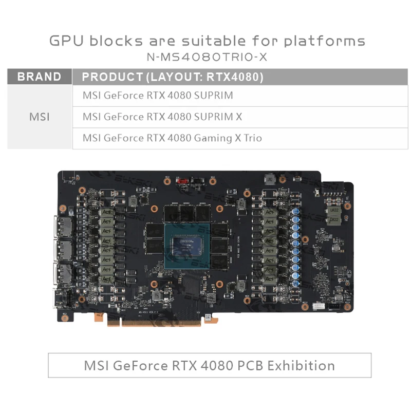 Bykski GPU-blok voor MSI RTX 4 - Rtx 4080 Water Cooling Block recensie en prijs